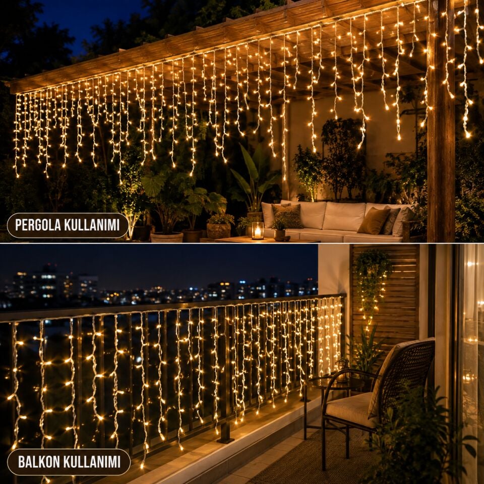 Cata 2x1 Metre Eklenebilir Saçak Perde Süsleme Yılbaşı 3200K Gün Işığı Vitrin CT-8503