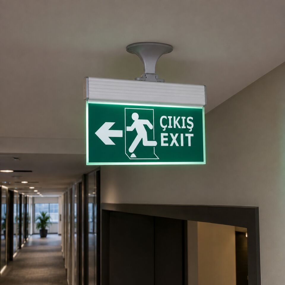 Cata CT-9165 3W Şarjlı LED Exit Acil Çıkış Armatürü Sol Yön Oklu 3 Saat Çıkış Tabelası
