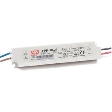 MEANWELL- LPH-18-24 	24Vdc 0.75Amp IP67  Led Sürücü - Güç kaynağı