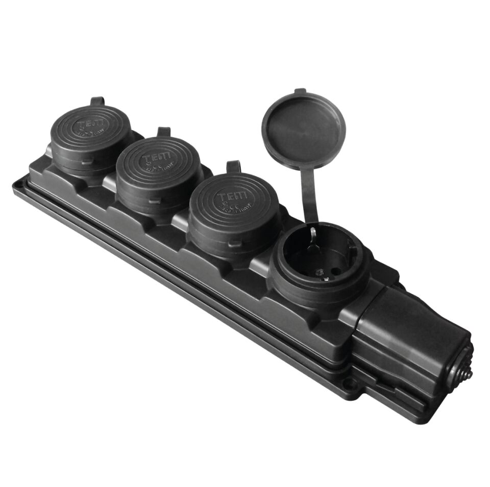 Tem Kauçuk 4'Lü Grup Priz 1x16 A. Topraklı - 215.116.104