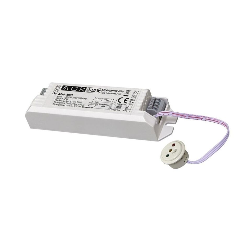 ACK LED Lambalı Armatürler için Acil Durum Kiti AC15-00609