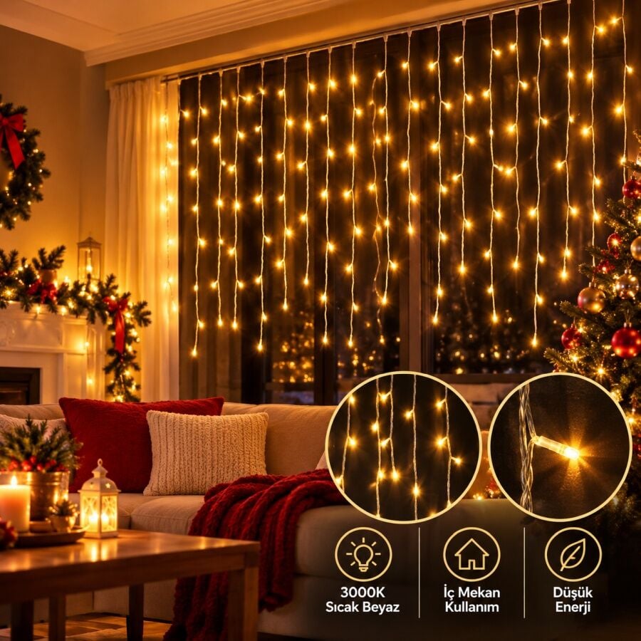 ACK 9W 192 LED'li İç Mekan Saçak Işık 3000K AS90-00800F Flaşlı