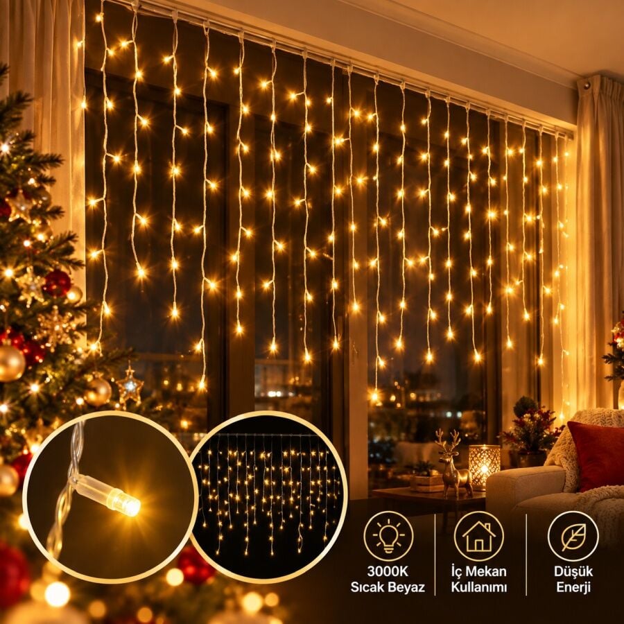 ACK 9W 192 LED'li İç Mekan Saçak Işık 3000K AS90-00800F Flaşlı