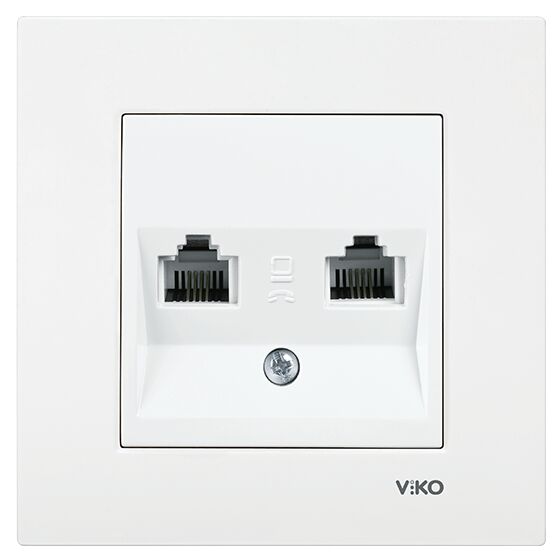 Viko Karre Data-Numeris Telefon Prizi - Beyaz (RJ45-CAT6-RJ11) (Çerçeve Hariç) 90967081
