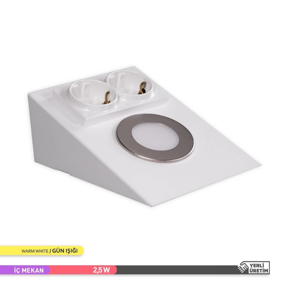 ACK 3000K 2.5W Çift Prizli Tezgah Altı Armatür AH11-00200